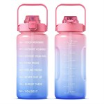2L Portable Outdoor Travel Sports Water Bottle Fitness Straw Cup with Time Marker (BPA Free, No FDA Certificate)